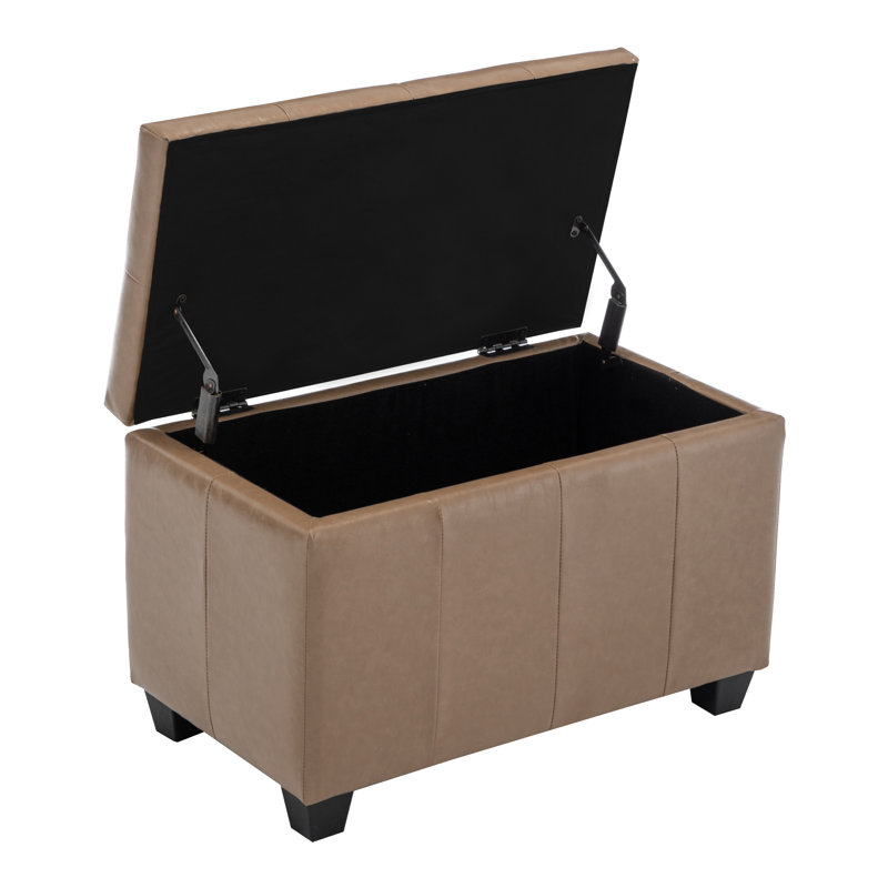 Banc de rangement en simili cuir Winston Porter Hima, Brun chameau