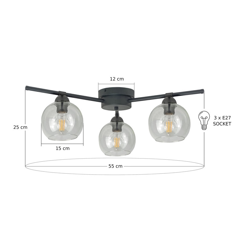 Bozon 3-light Flush Mount, White
