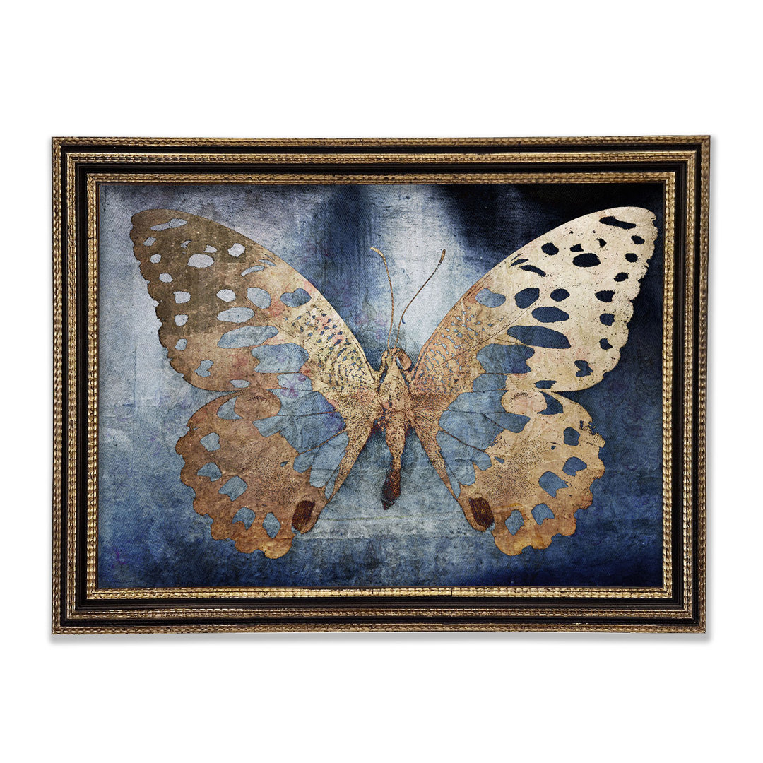 Goldflake Schmetterling Gerahmter Druck