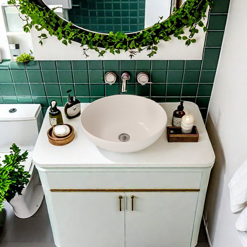 APRESSHUI 13'' Ceramic Oval Bathroom Sink