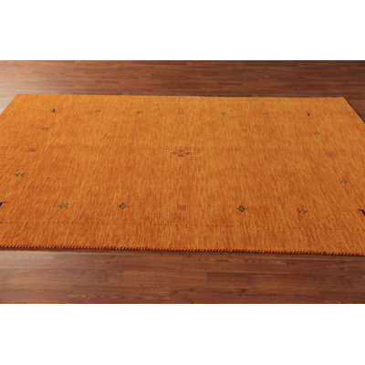 Orange Gabbeh Modern Area Rug 5x8