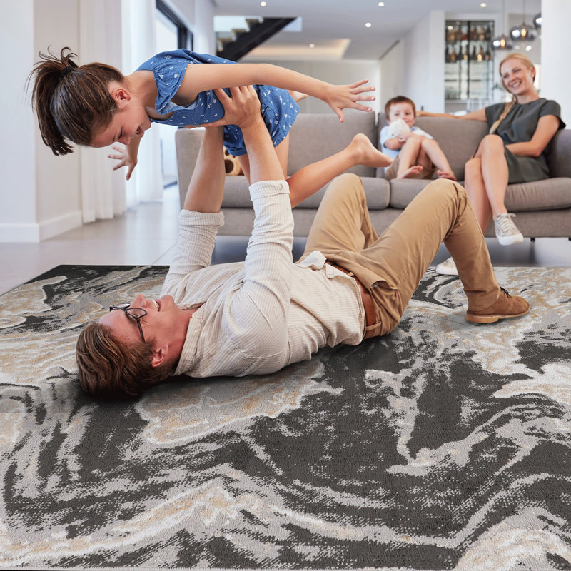Lint-free, stylish, stain-resistant area rug, Rectangle 6'7" x 7'9"