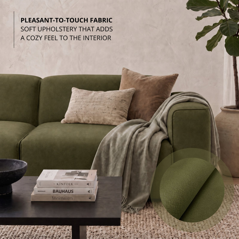 Milky 3 Seater Sofa Bed, Olive Green MANILA 34