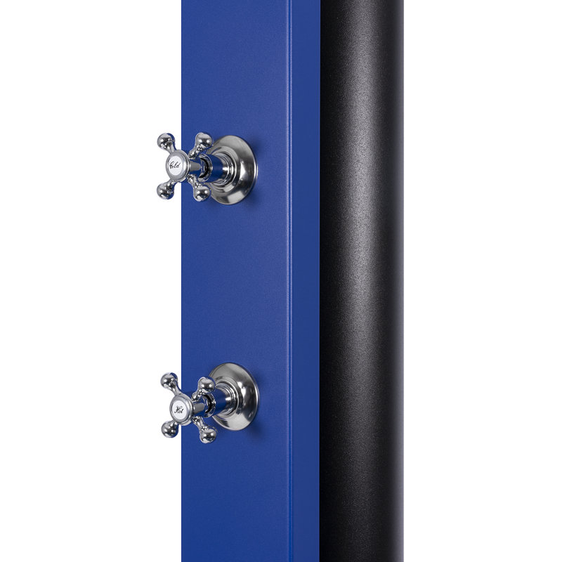 Aleeta Solar Powered Stainless Steel Wall Mounted Outdoor Shower and Footwash Spout