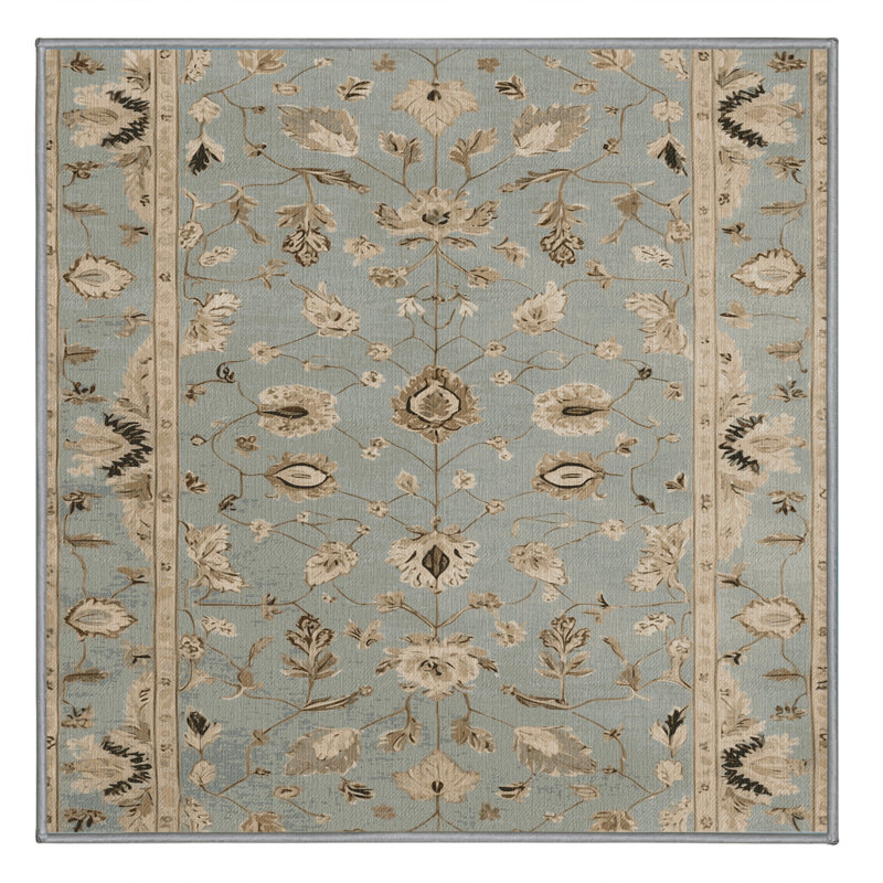 Tapis turc gris lavable à la machine, Carré 4 pi