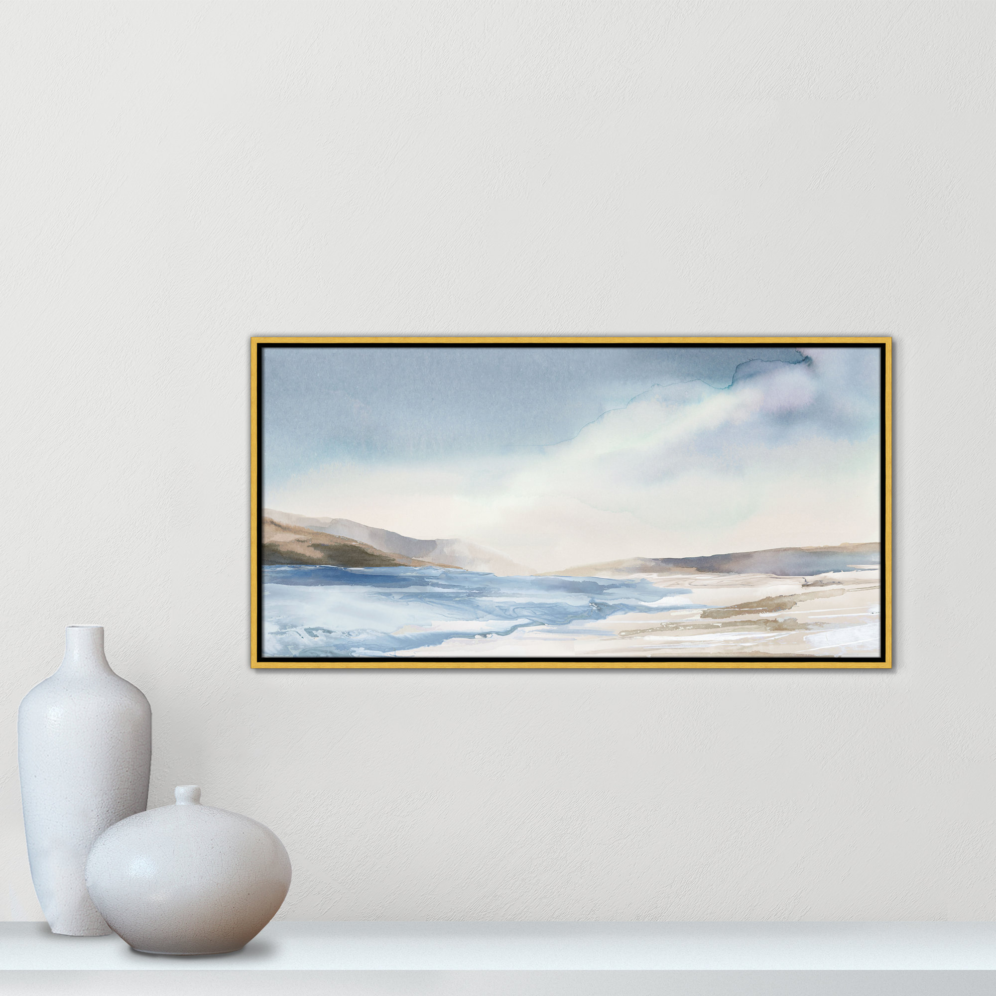 Mystic Shores Print by Mystic Shores, 19.5" H x 37.5" W, Gold