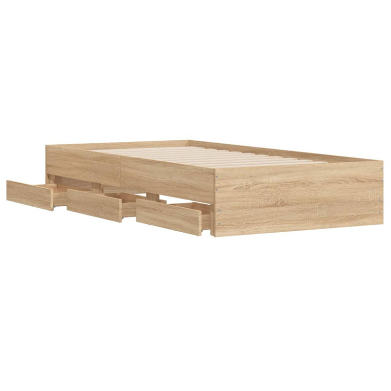 Nyarie Bed, Small Single ( 75 x 190 cm), Sonoma Oak