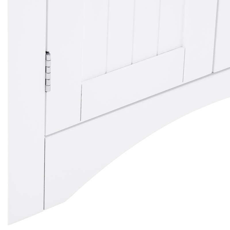 32" H Floor Corner Cabinet With Doors And Shelves, White
