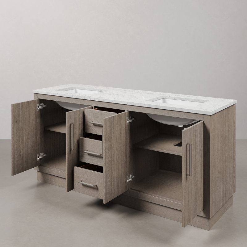 Hugo 72'' W Double Vanity, Chrome