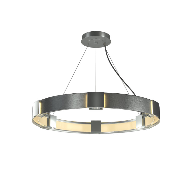Aura 6 - Light Unique/Statement Drum Chandelier, Vintage Platinum