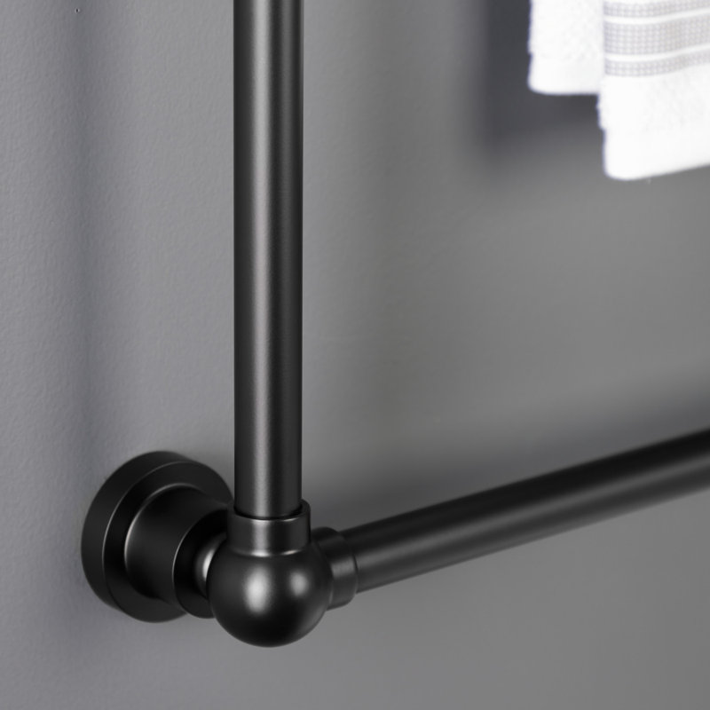 Kingston Brass Palatine 24-Inch Wall Mount 3-Bar Towel Rack, Matte Black, 32" H x 30" W x 3" D