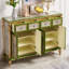 Banc de rangement vert en bois manufacturé