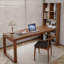 Bureau rectangulaire en bois massif noyer clair-1297244920