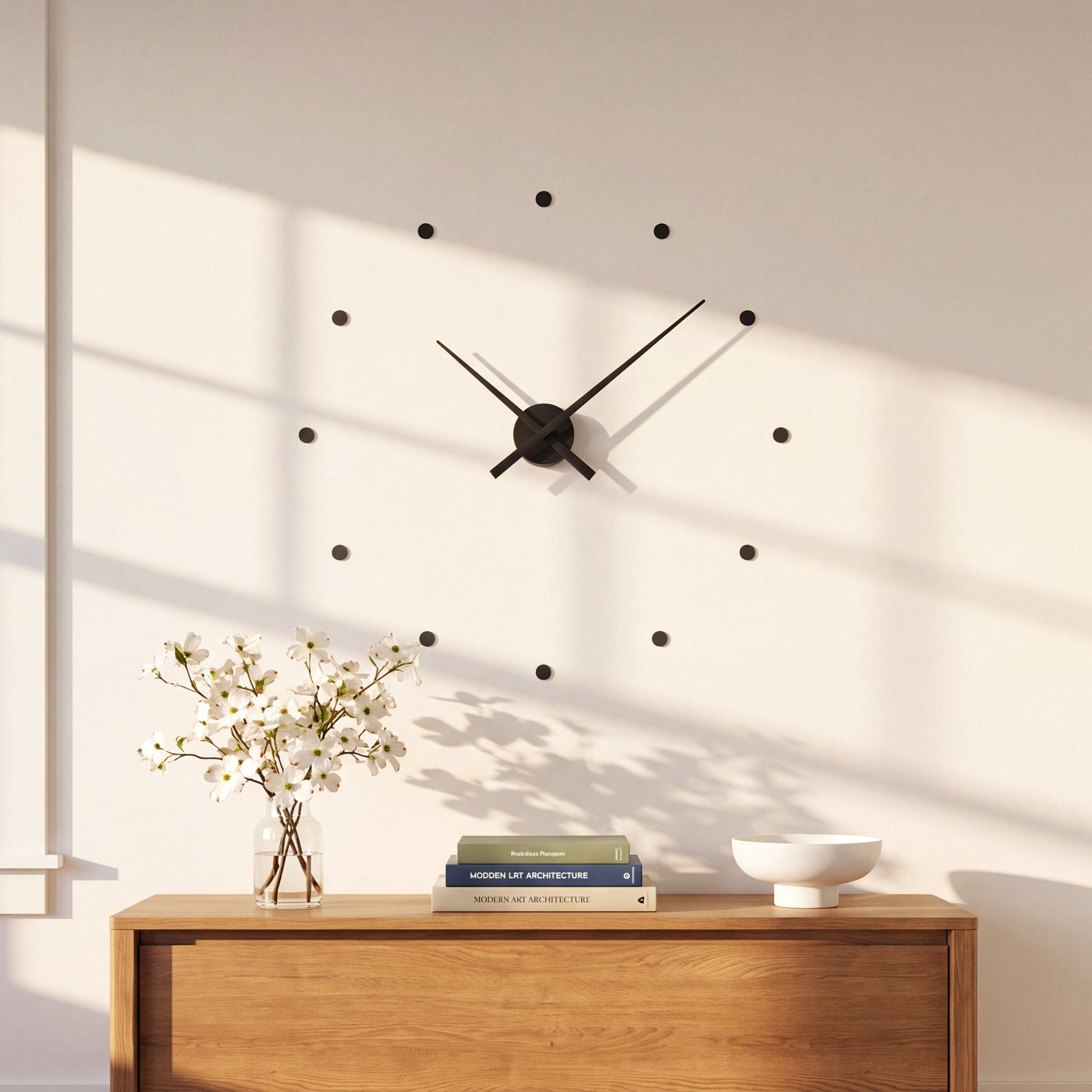 OJ Plastic Wall Clock, Large, Black