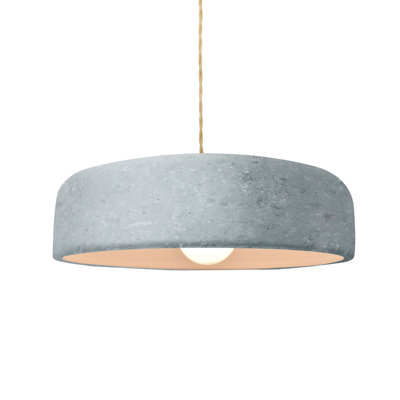 Radiance - luminaire suspendu 1 lumière Spire - béton - nickel brossé - l 13 po x H 4 po - DEL dédiée - cordon torsadé beige