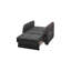 Fauteuil rembourré en tissu gris, compartiments de rangement, convertible en lit, confortable pour se détendre, solution en petit espace chenille, collection, espaces plus petits appropriés, transformation rapide