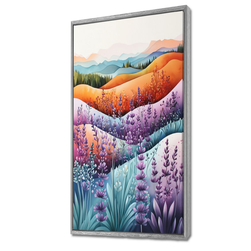 Jacolby Silence, champ de lavande dans le sud de la France - art mural lavande, H 60 po x l 28 po, Argent argent