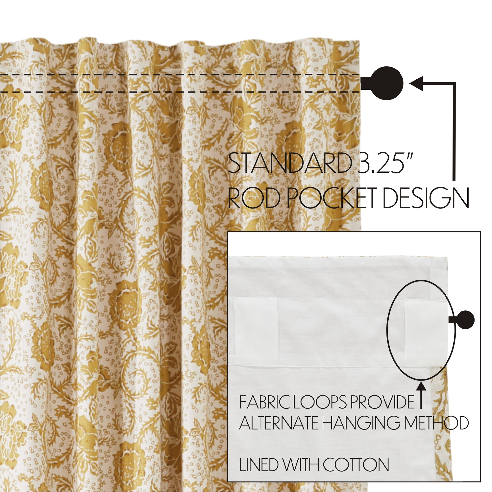 Room Darkening 100% Cotton Curtain, 50" W x 96" L