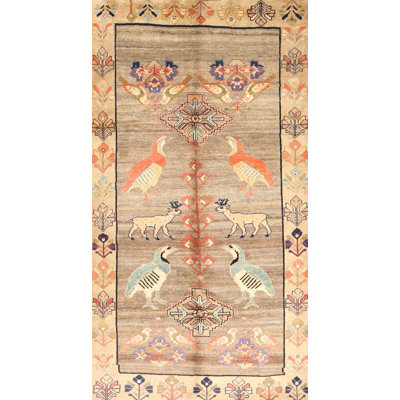 Tapis de surface beige en laine touffeté à la main Sanabria