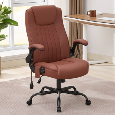 Ergonomic Executive Office Chair, Task Chair with Flip-Up Armrest, Office Chair with Air Lumbar Support