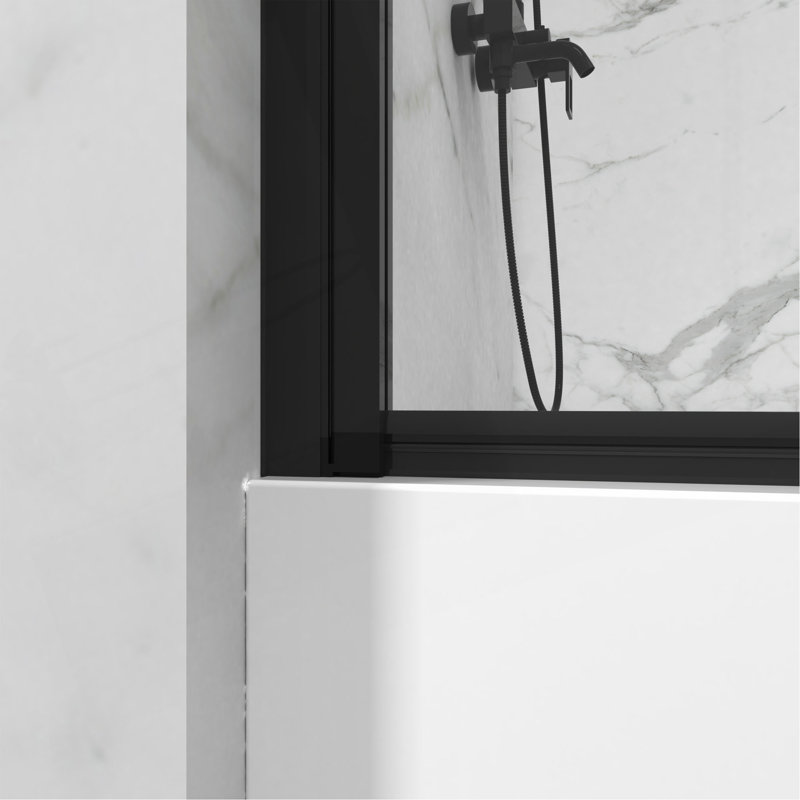 Porte de douche à panneau pivotant 180 °, noir