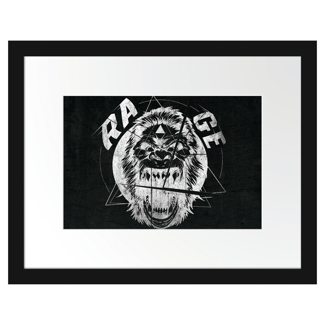 Gerahmtes Poster Rage Black