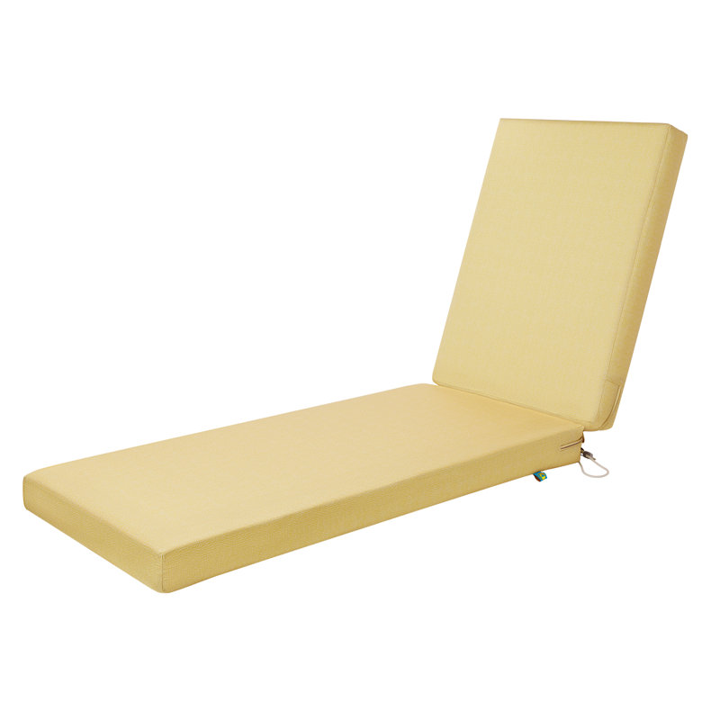 DUCKCOVERS All-Weather Outdoor Chaise Cushion, 21" H x 72" W x 3" D, Straw