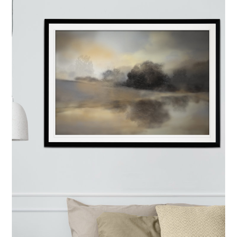 « misty étang », reproduction de peinture à l’acrylique encadrée, Noir, H 26 po x l 36 po x P 1,5 po