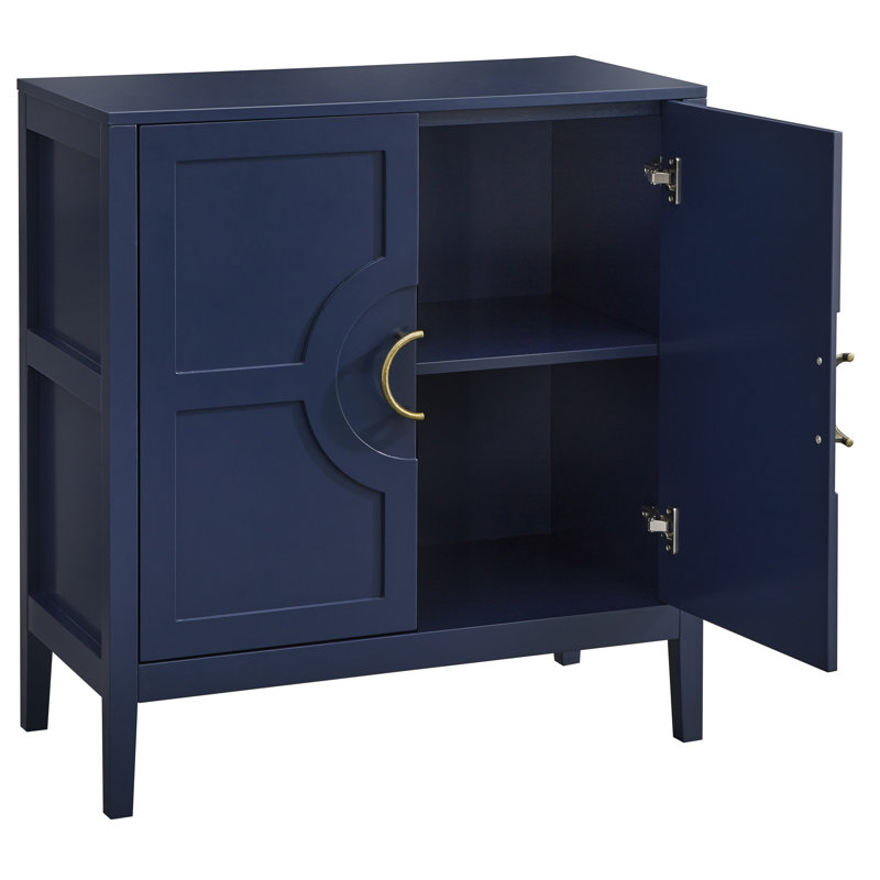 Armoire d'appoint 2 portes avec tablettes réglables Hewson , Bleu indigo