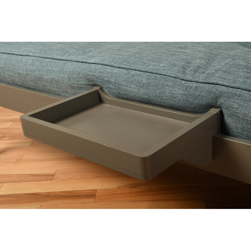 Huneycutt Bunk Bed With Tray In Dark Gray, Mattresses Not Included, Gray, Twin over Full