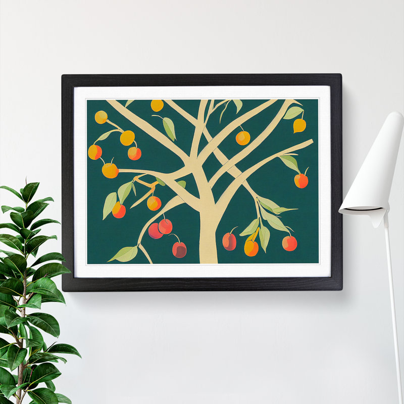 Fruit Tree Abstract - Framed Print, Black Framed, 46cm H x 64cm W x 2cm D