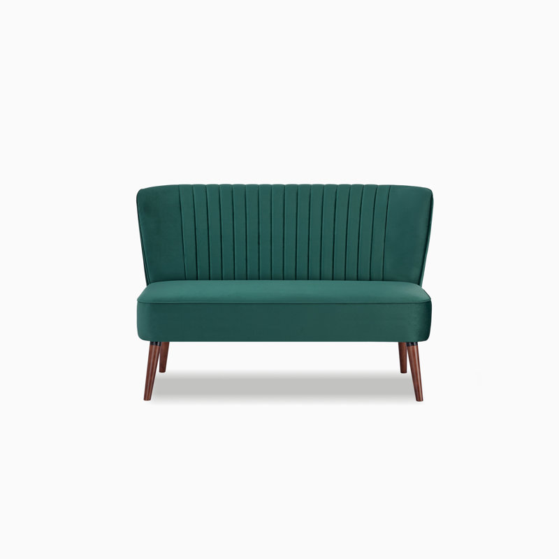 Ashlynn 53" Armless Loveseat, Velours vert
