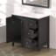 Meuble-lavabo 35,5 po, noir, lavabo en résine, tiroirs à fermeture en douceur, eau texturée, rangement facile, surface d'eau, installation facile