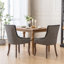 Ensemble de 2 chaises de salle à manger Ultra Side, tissu bleu, pieds en bois massif, tête de clou bronze
