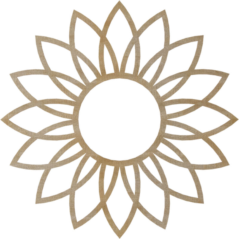 Médaillon de plafond en bois Daisy, H 36 po x l 36 po x P 0,25 po, Noyer blanc