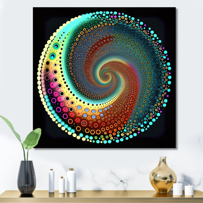 Iridiscdent pointillisme spirale nuances de turquoise - imprimé