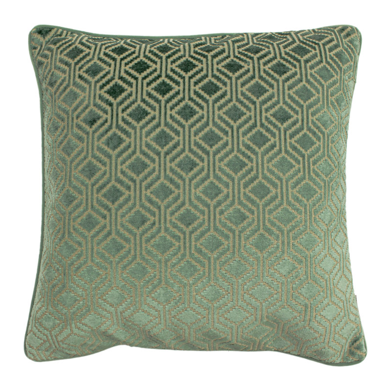 Avenue Geometric Square Throw Cushion, Mint