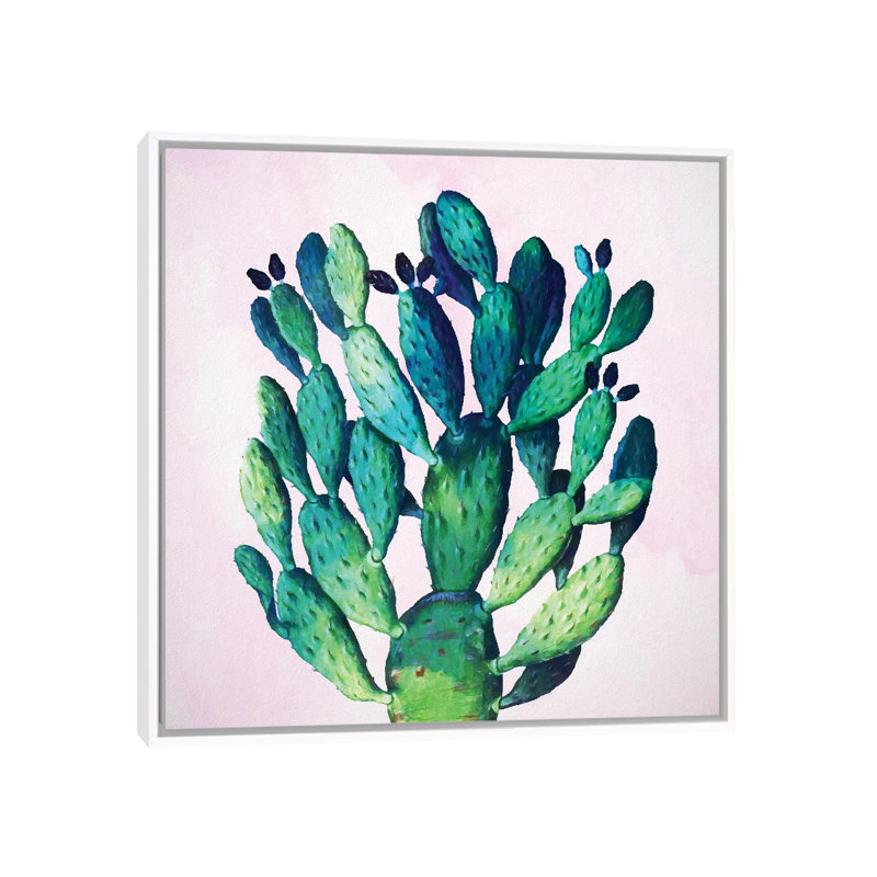 «Cactus Plant» par 83 Oranges - impression sur toile tendue, H 12 po x l 12 po x P 1,5 po, Toile avec cadre blanc