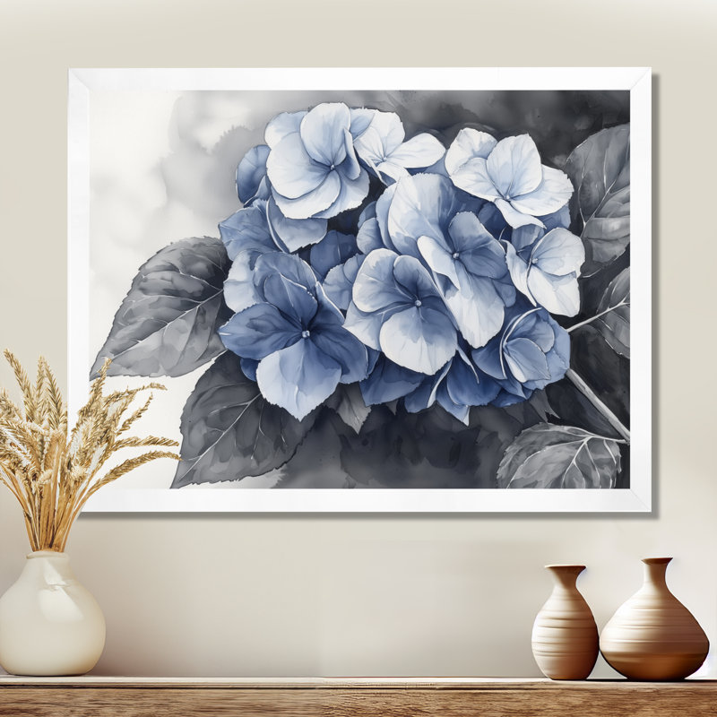Henry - Floral Wall Art, Impression d'un seul cadre photo, H 30 po x l 40 po, Blanc
