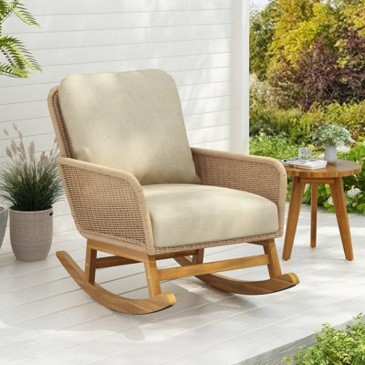 Chaise berçante contemporaine en osier minimaliste