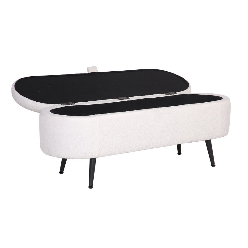 Repose-pieds Azzay Teddy, Mélange de polyester blanc