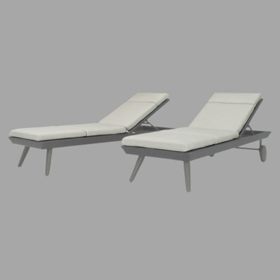 Winnie Sunbrella Outdoor 3'' Chaise Lounge Seat / Back Cushion