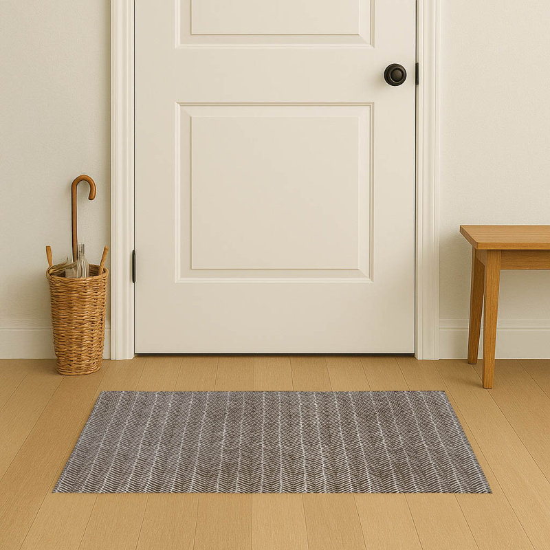 Chevron Block Indoor Doormat, Mocha Brown, 60" W x 84" L