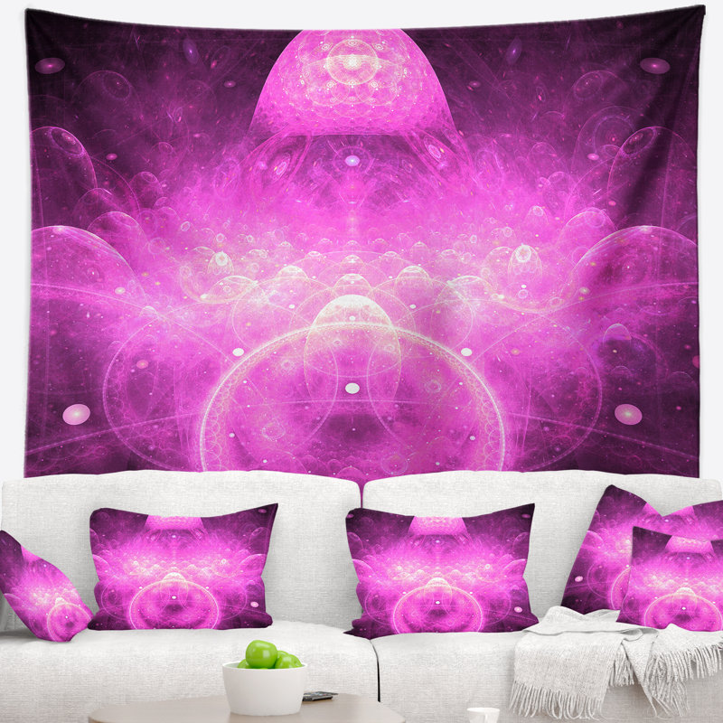 Tapisserie de monde fini en mauve infini floral, H 32 po x l 39 po