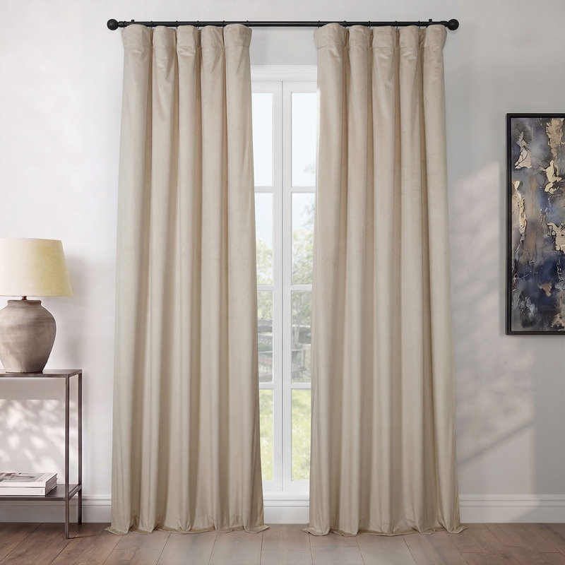 Rideaux en velours moelleux Matra pour chambre à coucher ‑ rideaux obscurcissants pour les fenêtres de salon, panneau simple