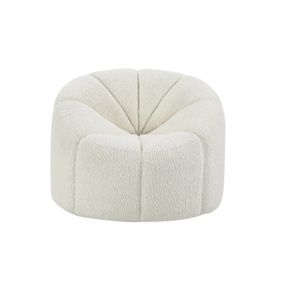 Fauteuil pivotant blanc pour chambre de bébé - Rotation à 360 degrés, sécuritaire et confortable, capacité de 220 lb, largeur de siège de 24 po, profondeur de 22 po, hauteur de 17 po, hauteur du dossier de 18 po, revêtement doux et sans effort