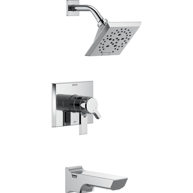 Pivotal 17 Series Tub and Shower Faucet Trim with Lever Handles and H2okinetic Technology, Chrome