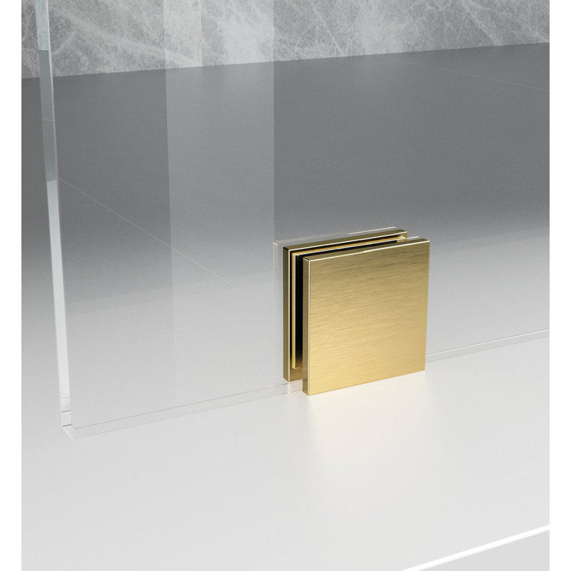 78" H Framed Shower Door, Gold