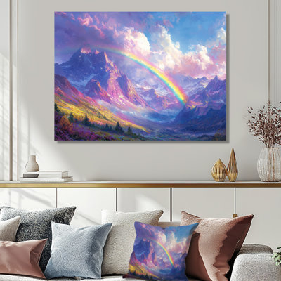 Rainbow In The Mountains I - Rainbow Metal Wall Decor, Traditional Metal Art Print