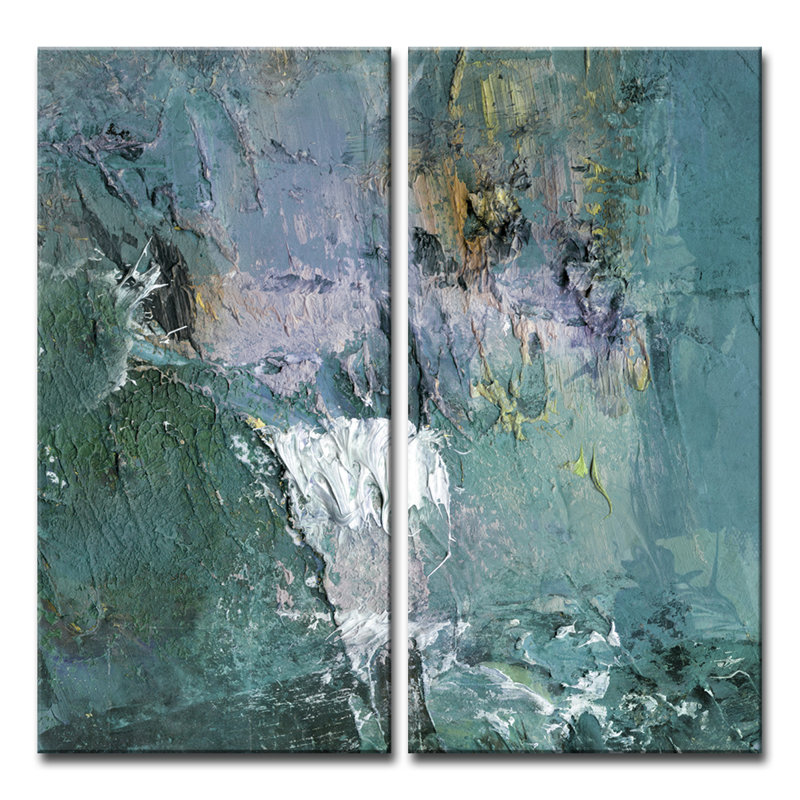 « abstract abs xi », ensemble de 2 toiles tendues sur toiles, H 40 po x l 20 po x P 1,5 po